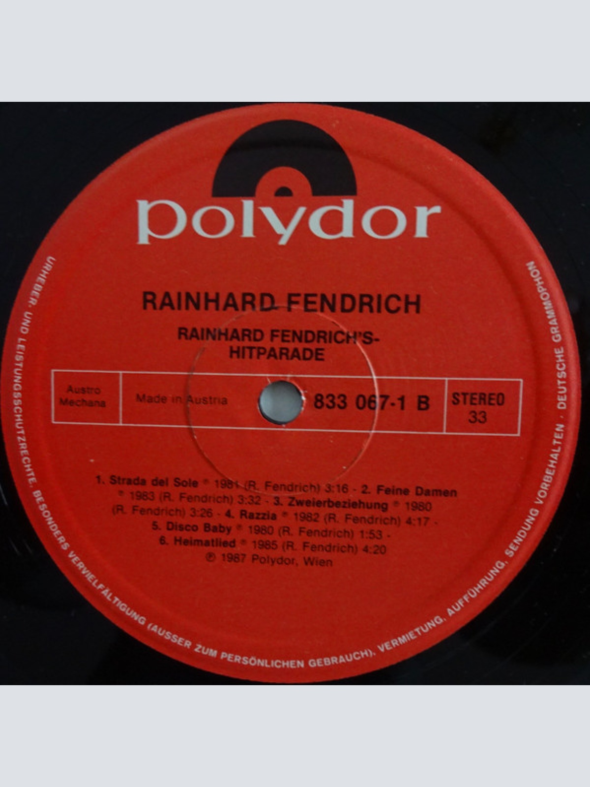 Vinyl / Rainhard Fendrich - Rainhard Fendrich's Hitparade