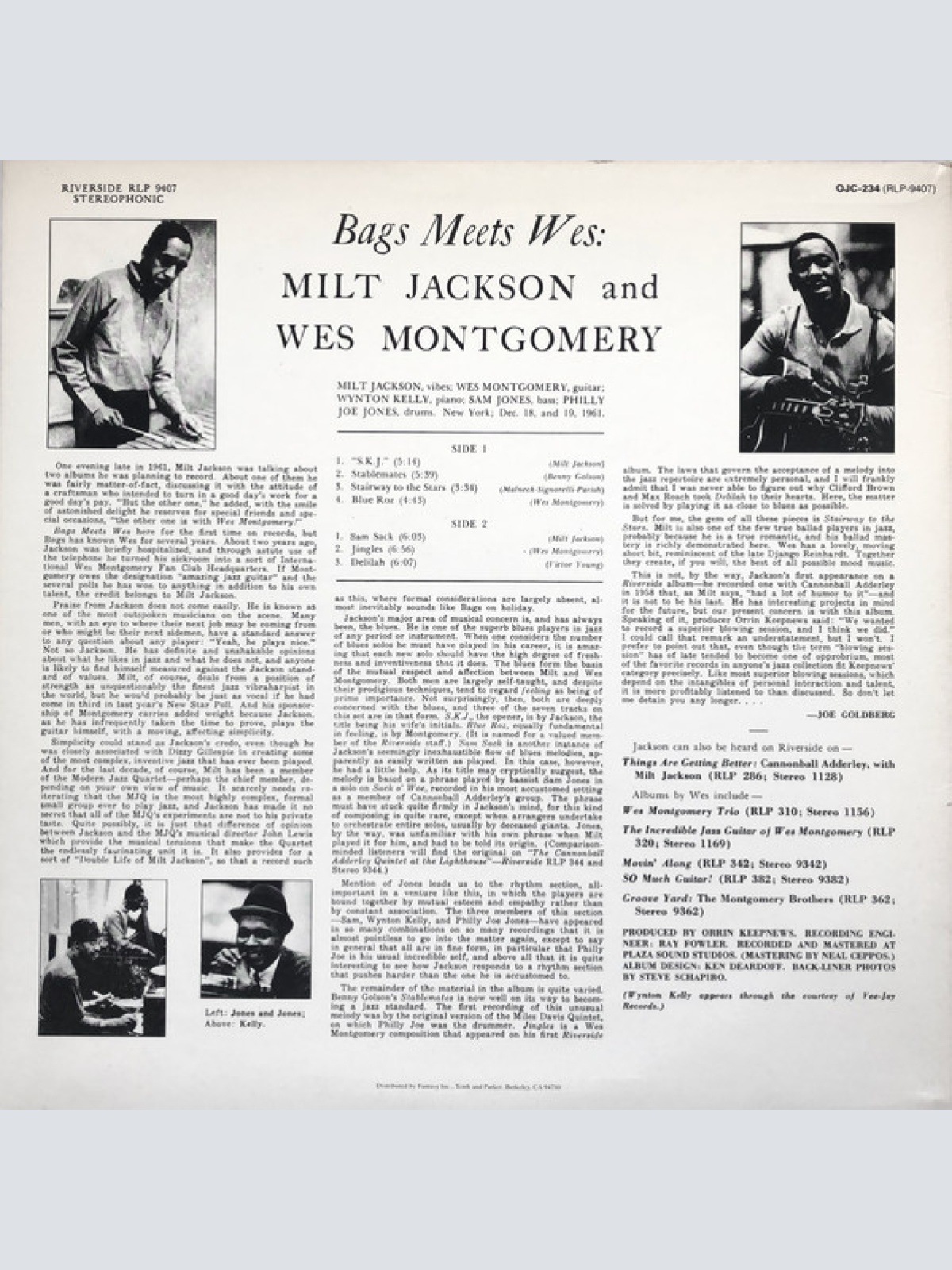 Vinyl / Milt Jackson And Wes Montgomery - Bags Meets Wes!
