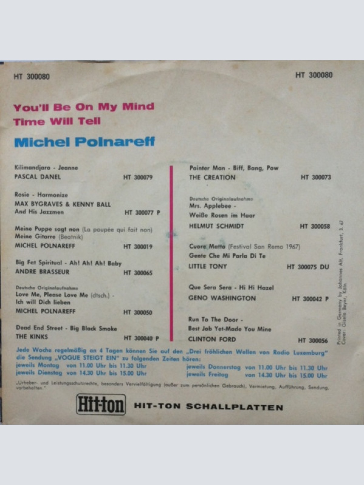 Vinyl / Michel Polnareff - You'll Be On My Mind