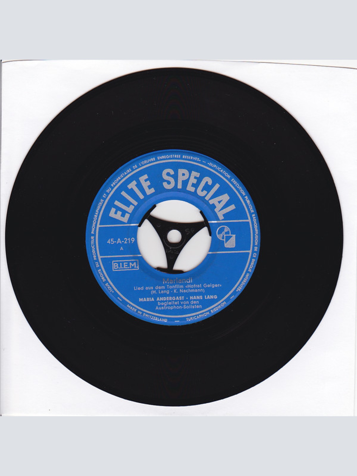 Vinyl / Maria Andergast, Hans Lang - Mariandl / Du Bist Die Rose Vom Wörthersee