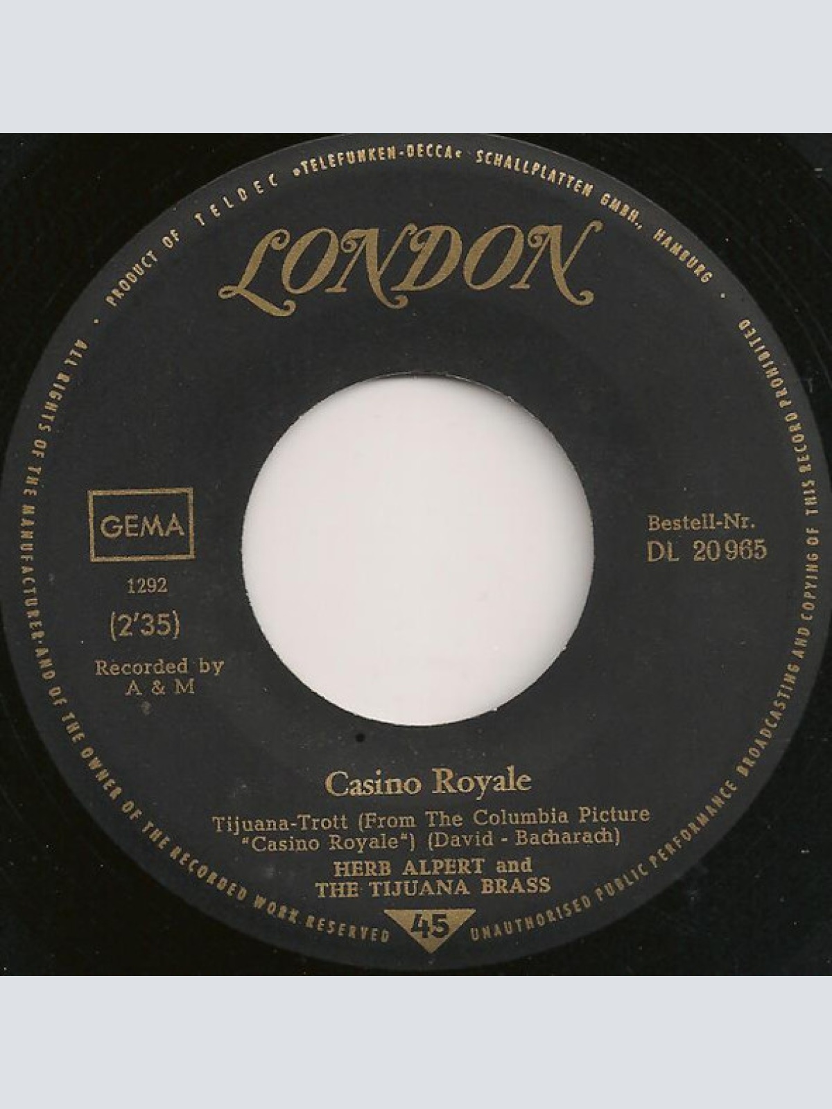 Vinyl / Herb Alpert & The Tijuana Brass - Casino Royale