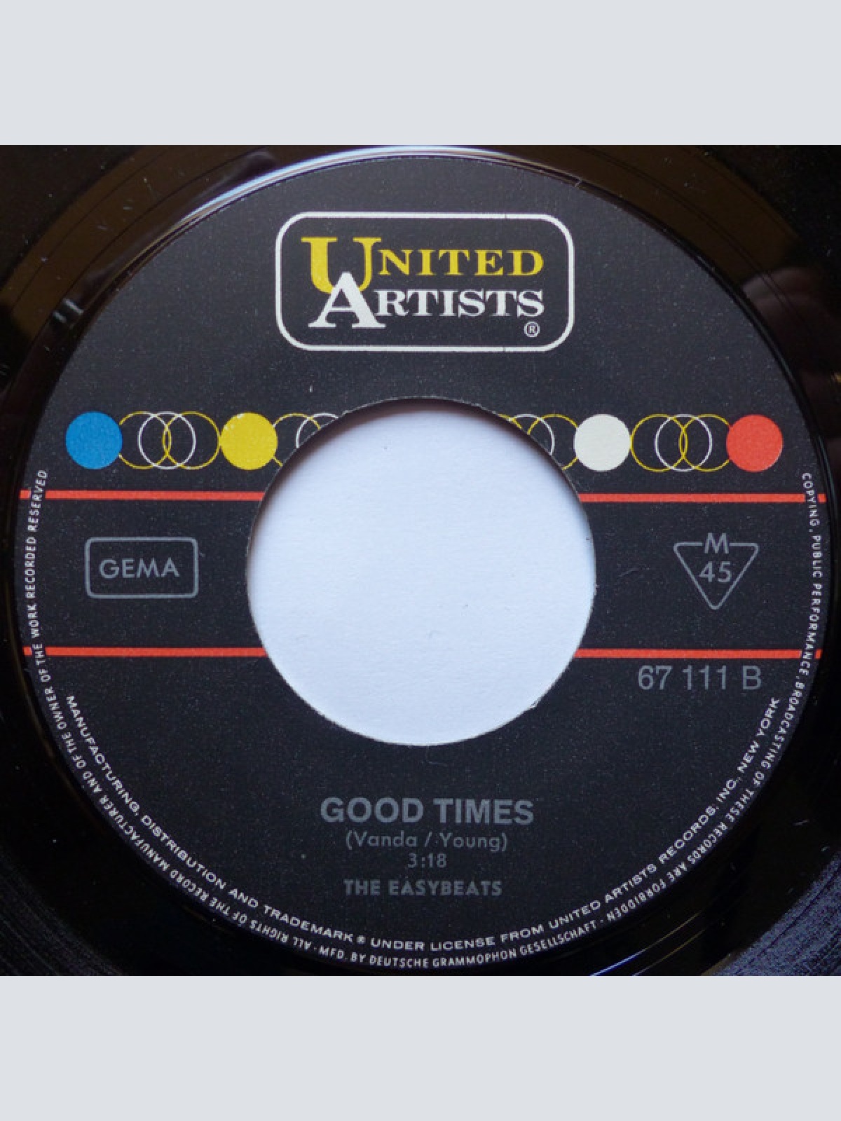 Vinyl / The Easybeats - The Music Goes Round My Head / Good Times