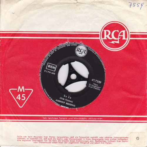 Vinyl / Johnny Restivo - The Shape I'm In / Ya Ya