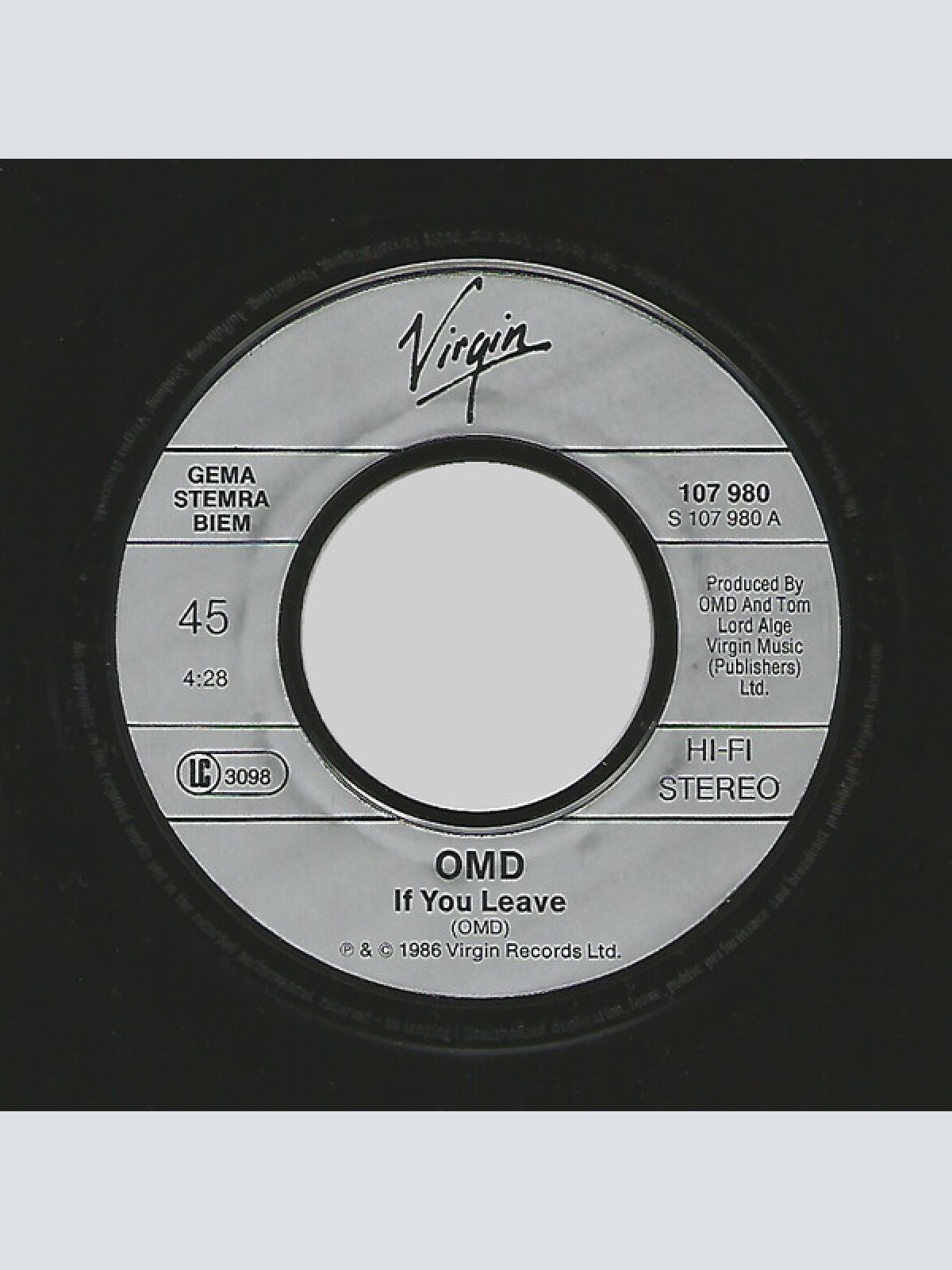 Vinyl / Orchestral Manoeuvres In The Dark - If You Leave