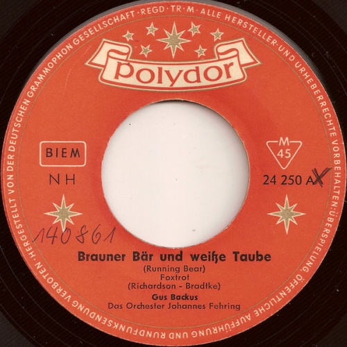 Vinyl / Gus Backus - Brauner Bär Und Weiße Taube