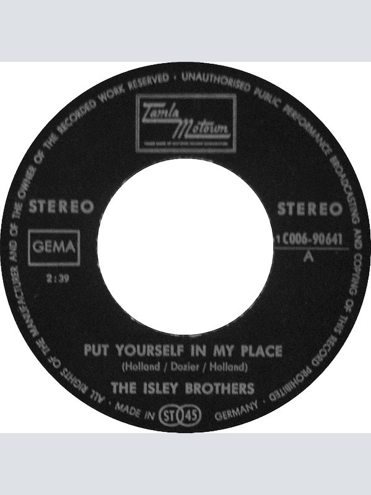 Vinyl / The Isley Brothers - Put Yourself In My Place / Little Miss Sweetness