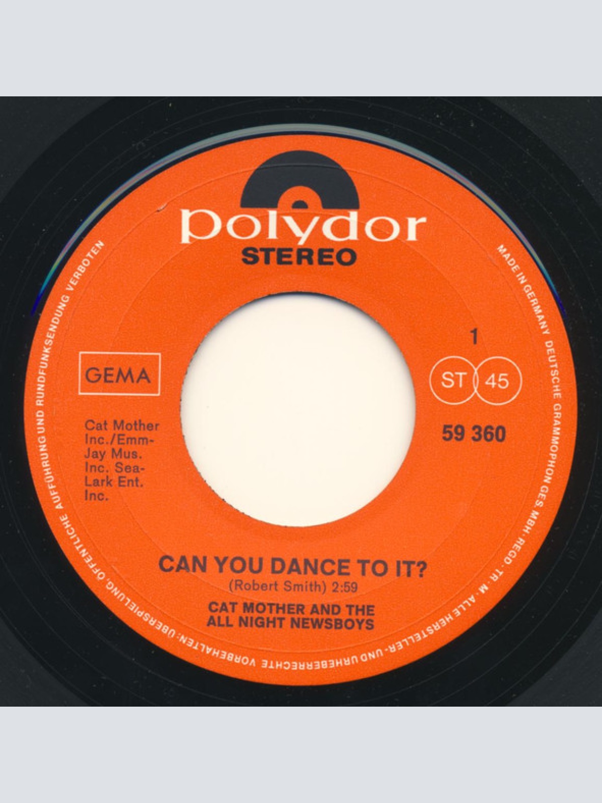 Vinyl / Cat Mother And The All Night Newsboys* - Can You Dance To It?