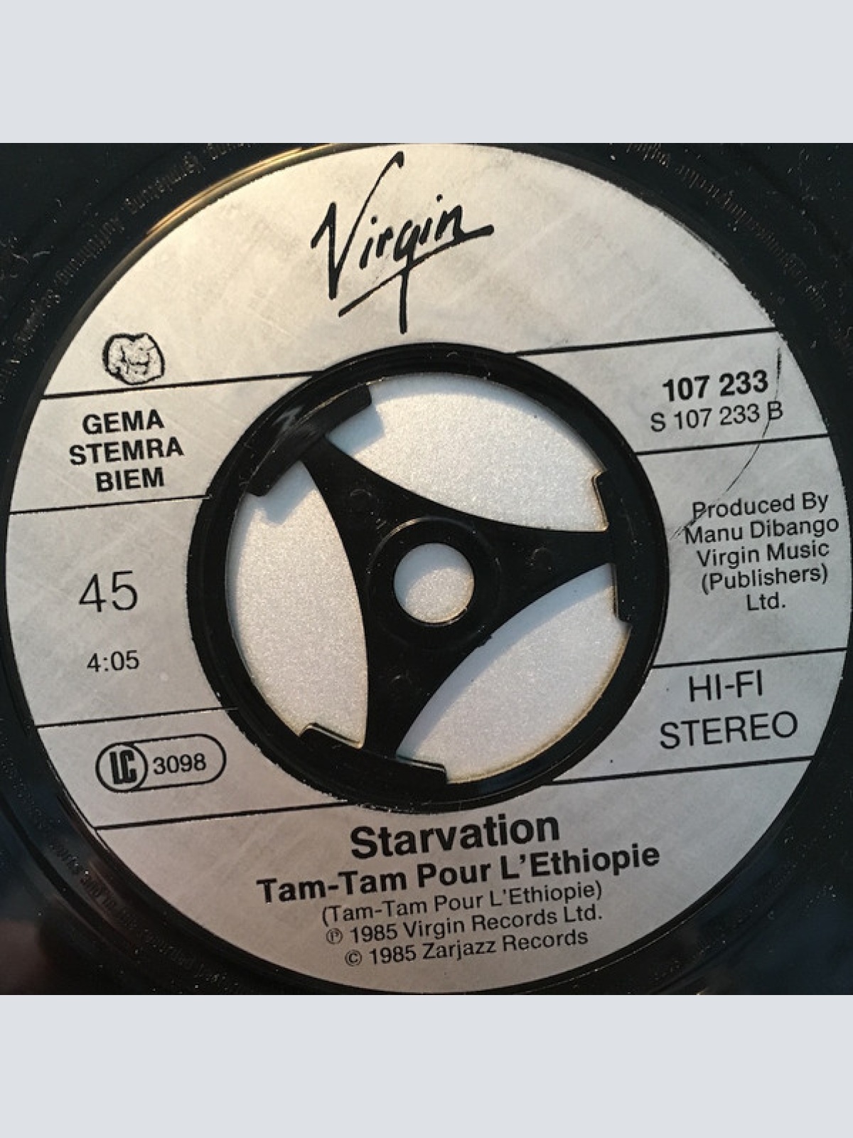 Vinyl / Starvation - Starvation / Tam Tam Pour L'Éthiopie
