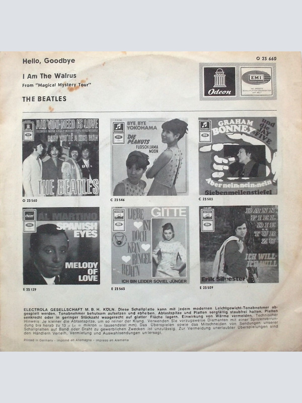 Vinyl / The Beatles - Hello, Goodbye / I Am The Walrus