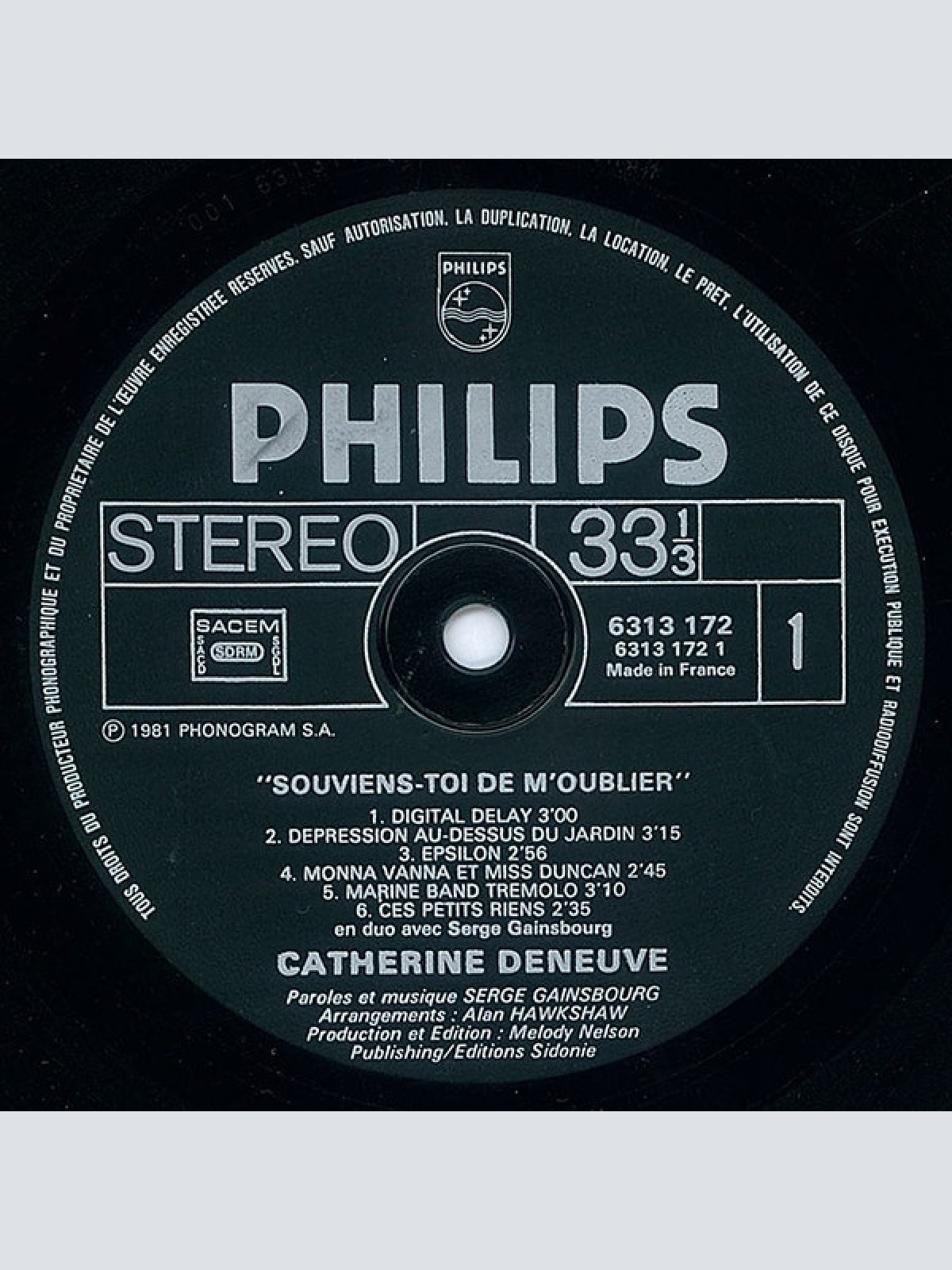 Vinyl / Catherine Deneuve, Gainsbourg* - Souviens-toi De M'oublier