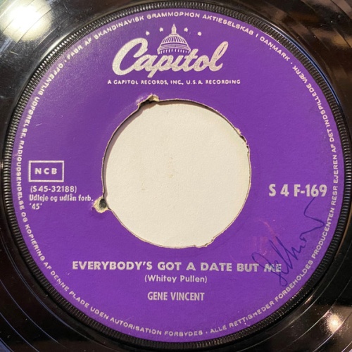 Vinyl / Gene Vincent - Everybody's Got A Date But Me / Accentuate The Positive