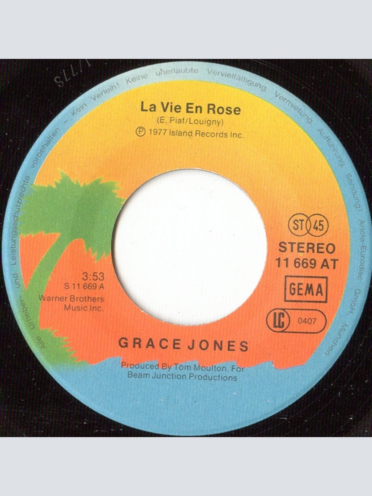Vinyl / Grace Jones - La Vie En Rose / I Need A Man