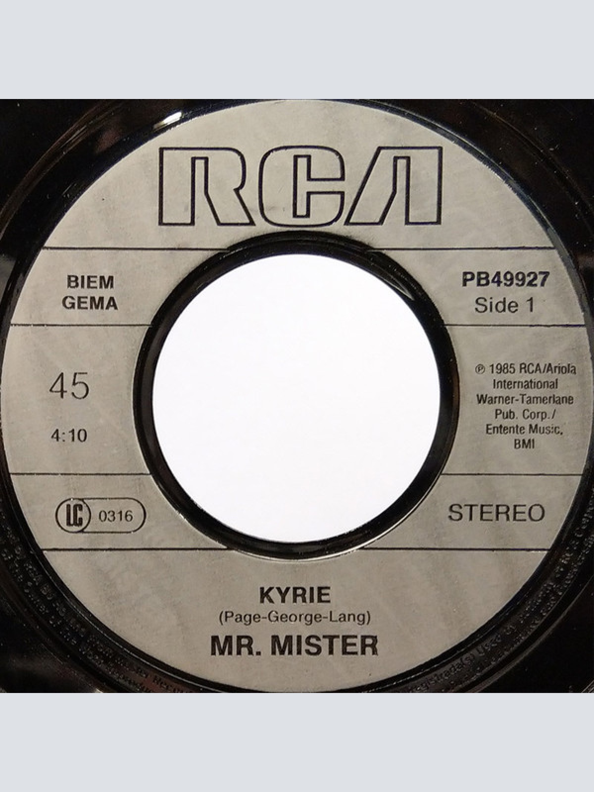 Vinyl / Mr. Mister - Kyrie