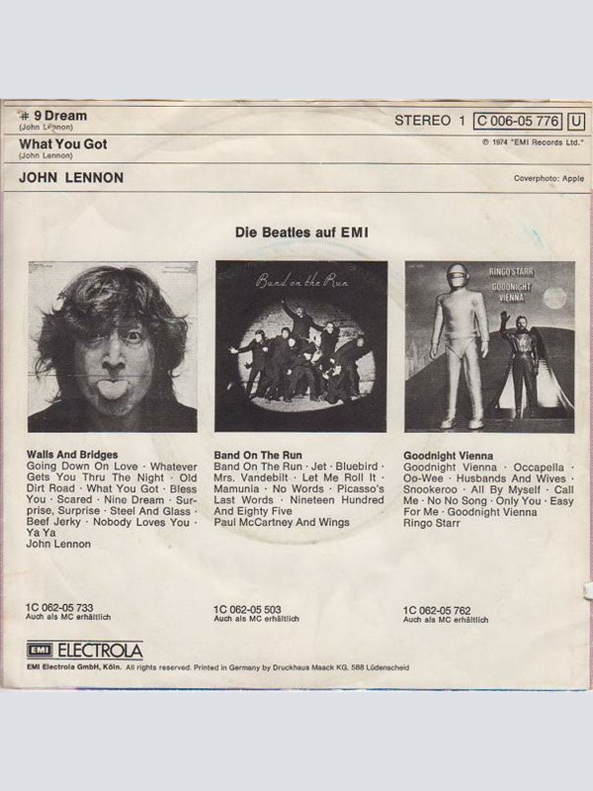 Vinyl / John Lennon - # 9 Dream / What You Got