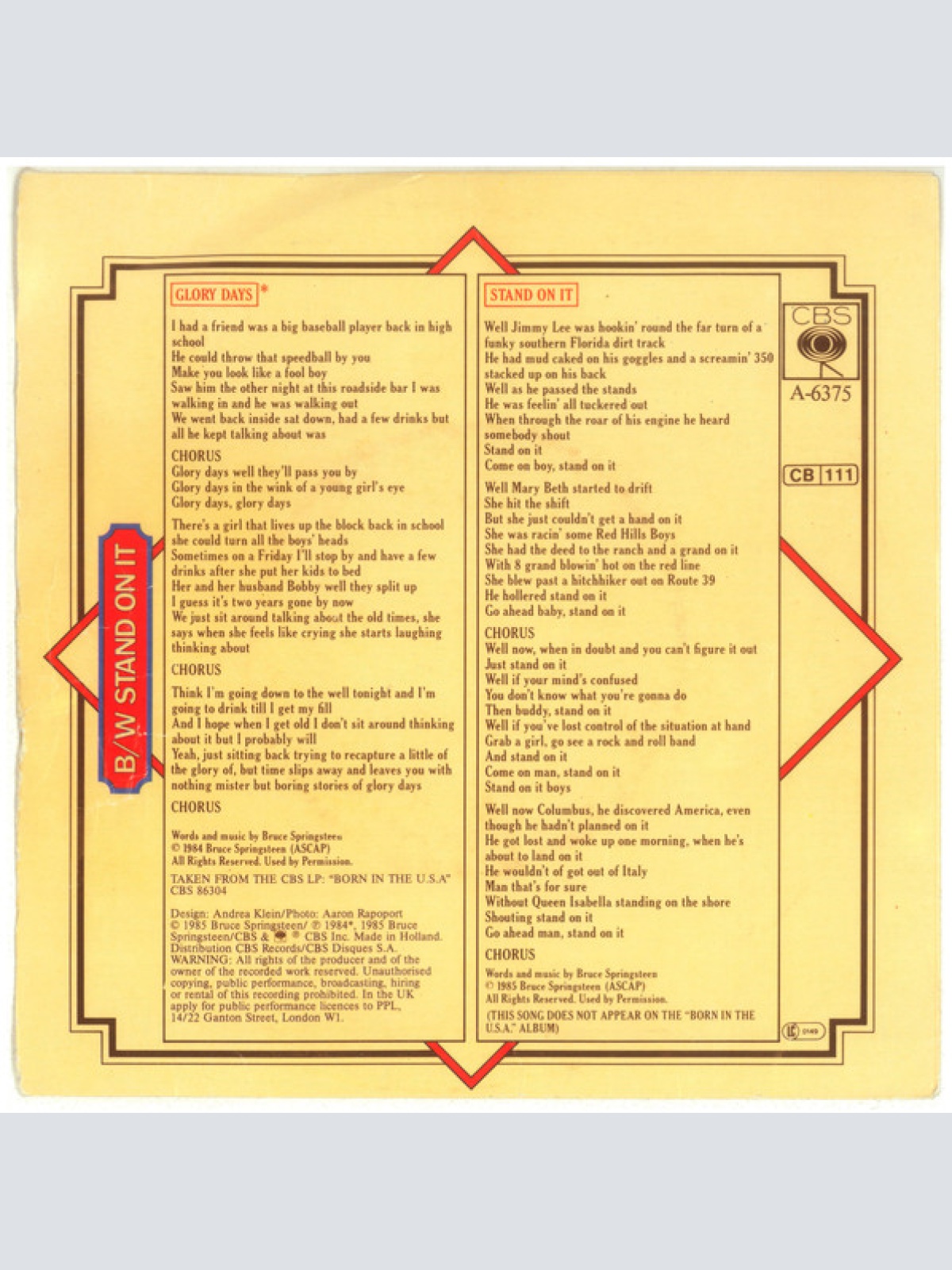 Vinyl / Bruce Springsteen - Glory Days