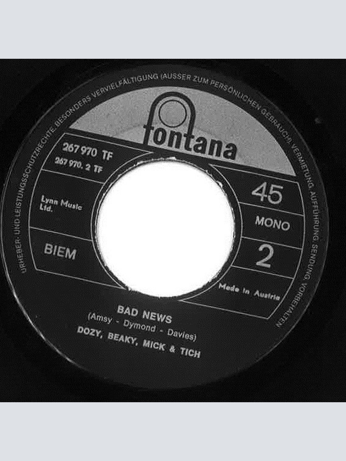 Vinyl / Dozy, Beaky, Mick & Tich - Tonight Today / Bad News