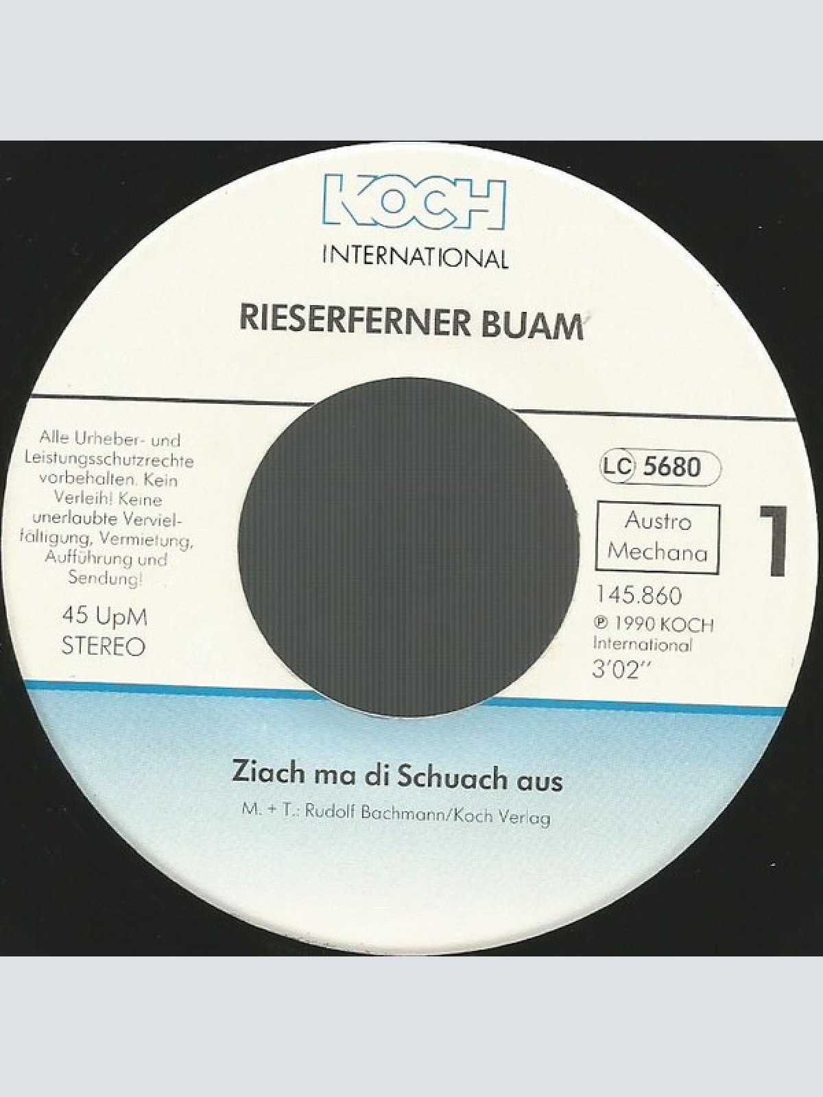 Vinyl / Rieserferner Buam - Ziach Ma Di Schuach Aus