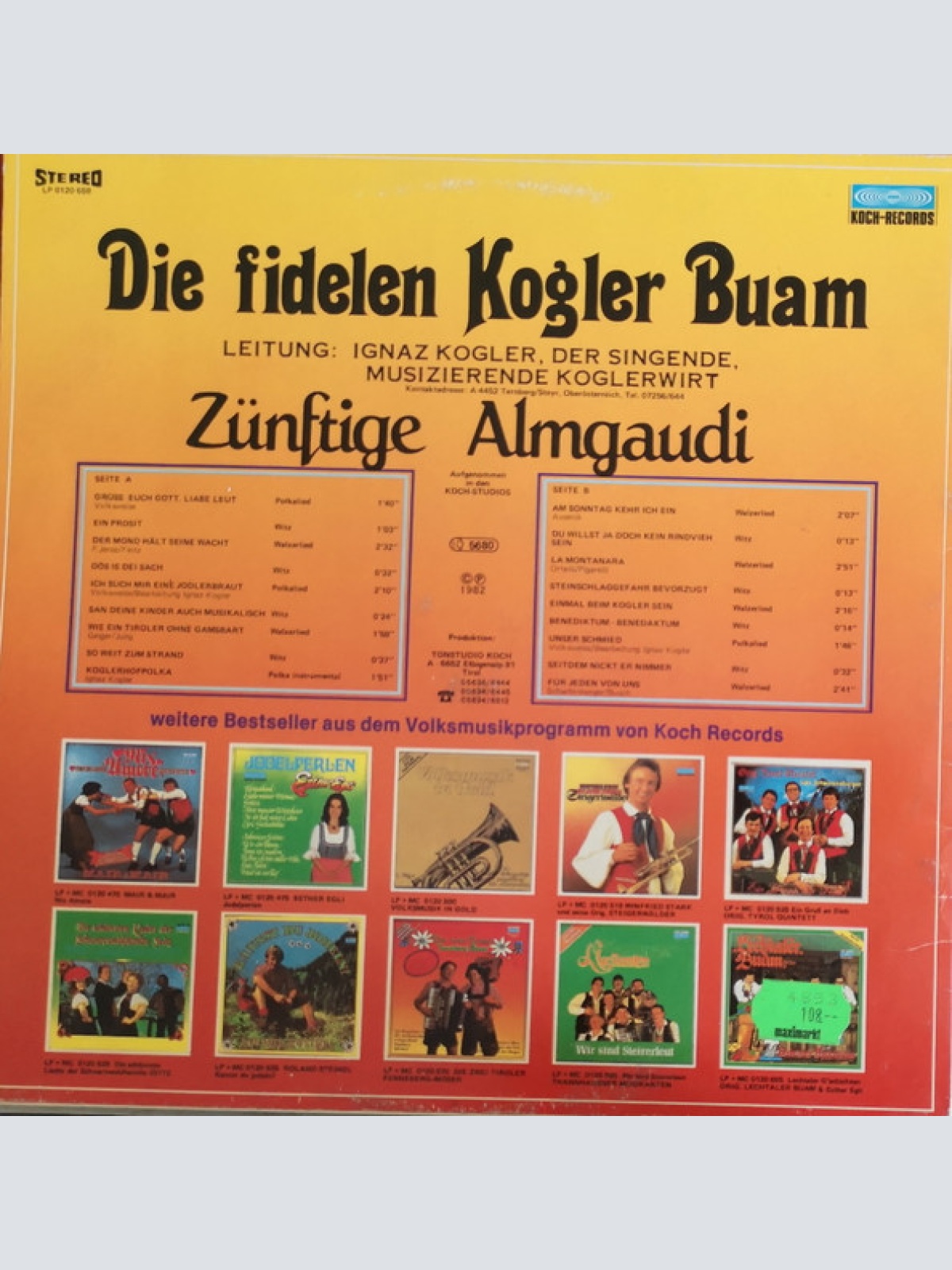 Vinyl / Die Fidelen Kogler Buam - Zünftige Almgaudi Am Koglerhof