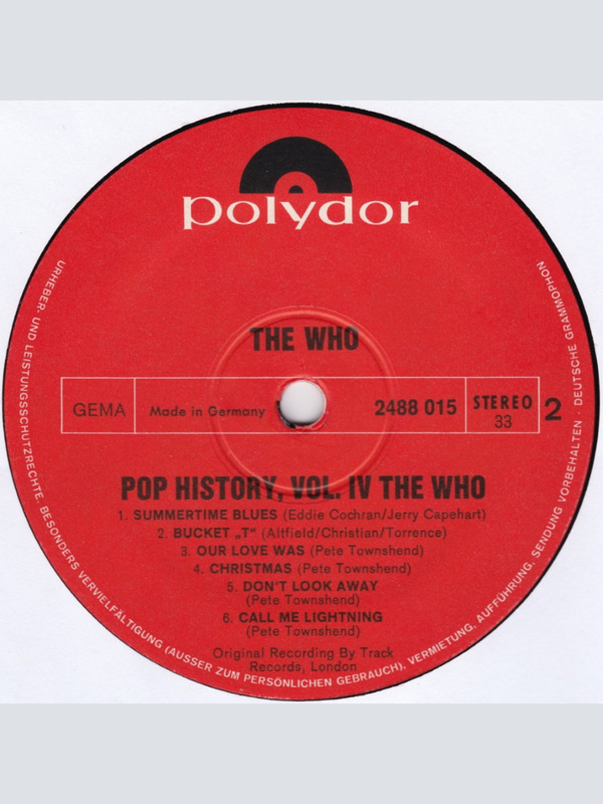 Vinyl / The Who - Pop History Vol 4