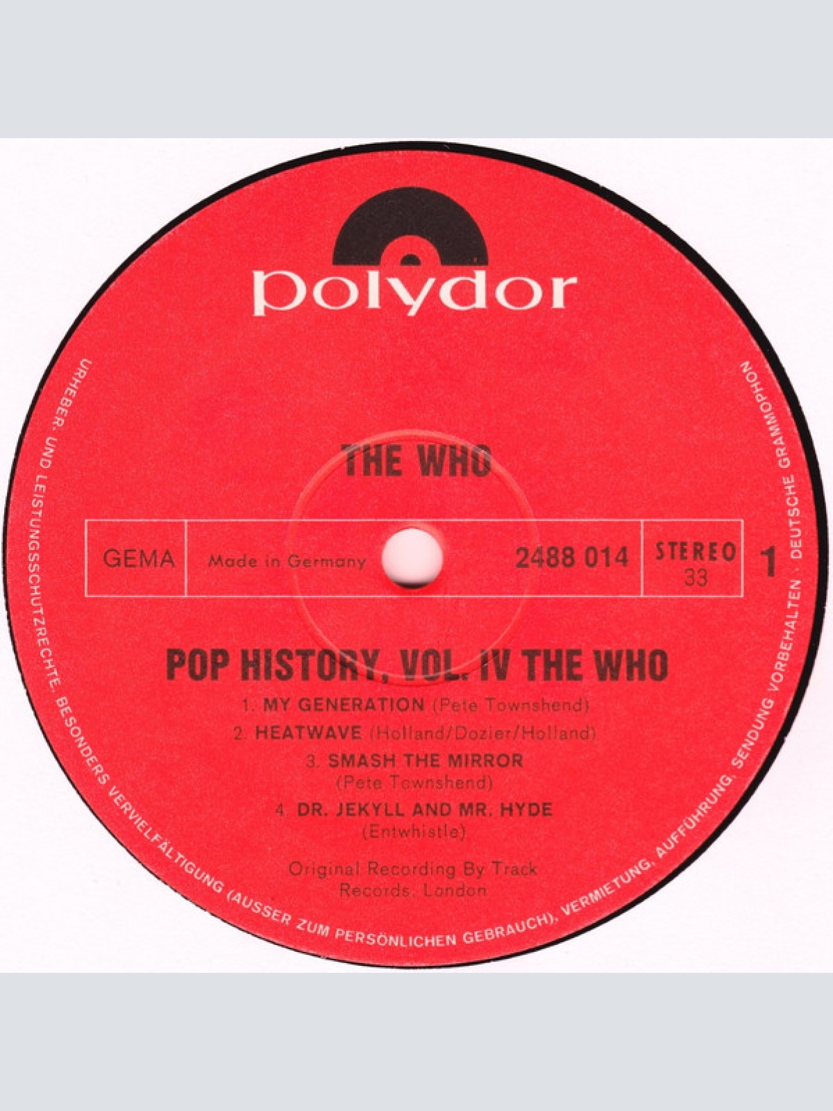 Vinyl / The Who - Pop History Vol 4