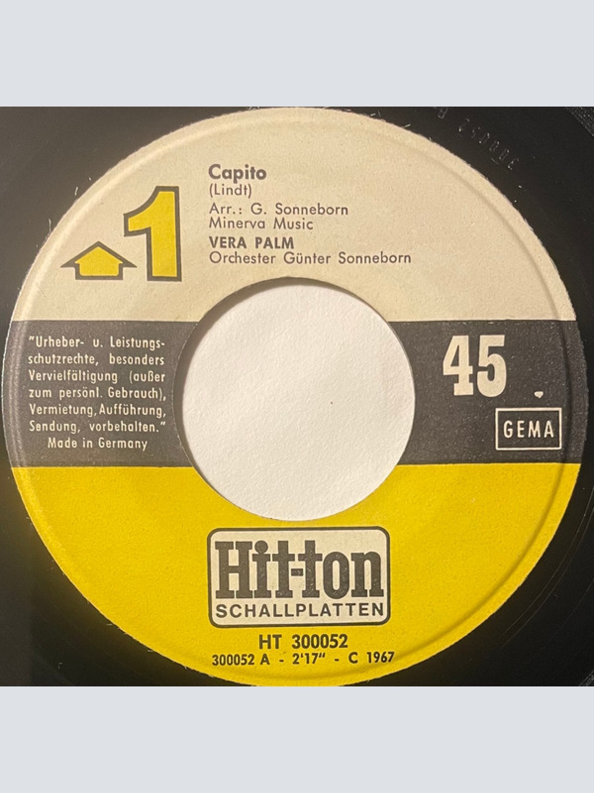 Vinyl / Vera Palm - Capito / Ich Bin Sauer Wie Die Zitrone