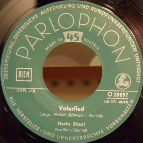 Vinyl / Herta Staal, Pawlicki-Quintett - Vaterlied / Hand Auf's Herz