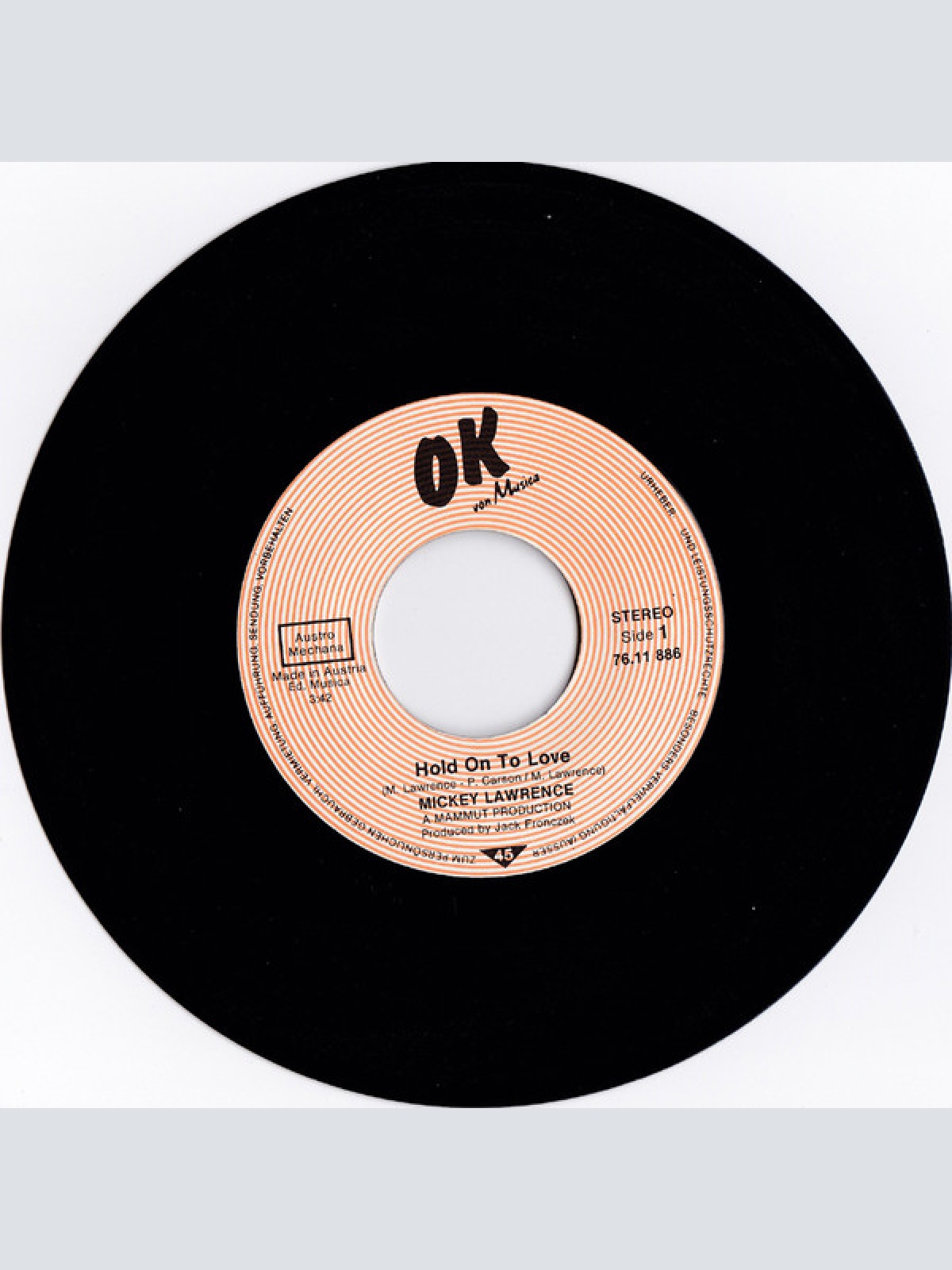 Vinyl / Mickey Lawrence - Hold On To Love