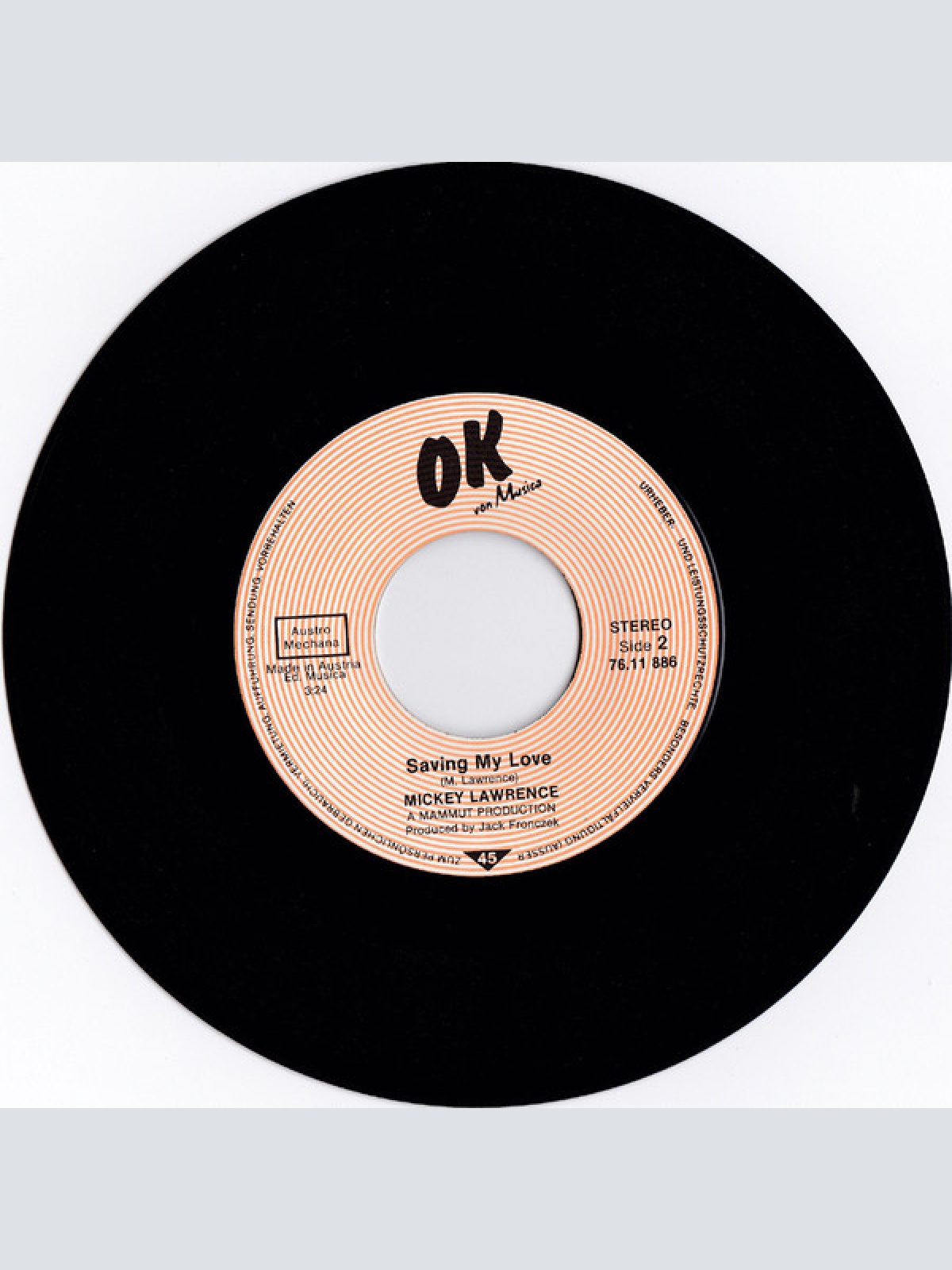 Vinyl / Mickey Lawrence - Hold On To Love