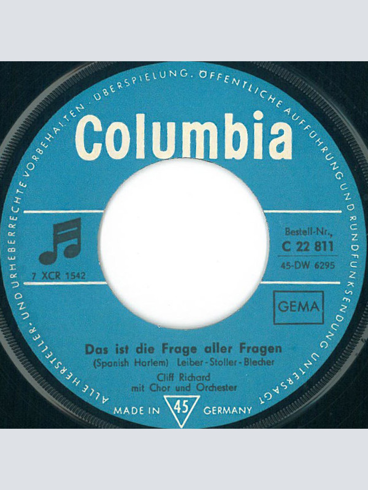 Vinyl / Cliff Richard - Das Ist Die Frage Aller Fragen / Nur Mit Dir