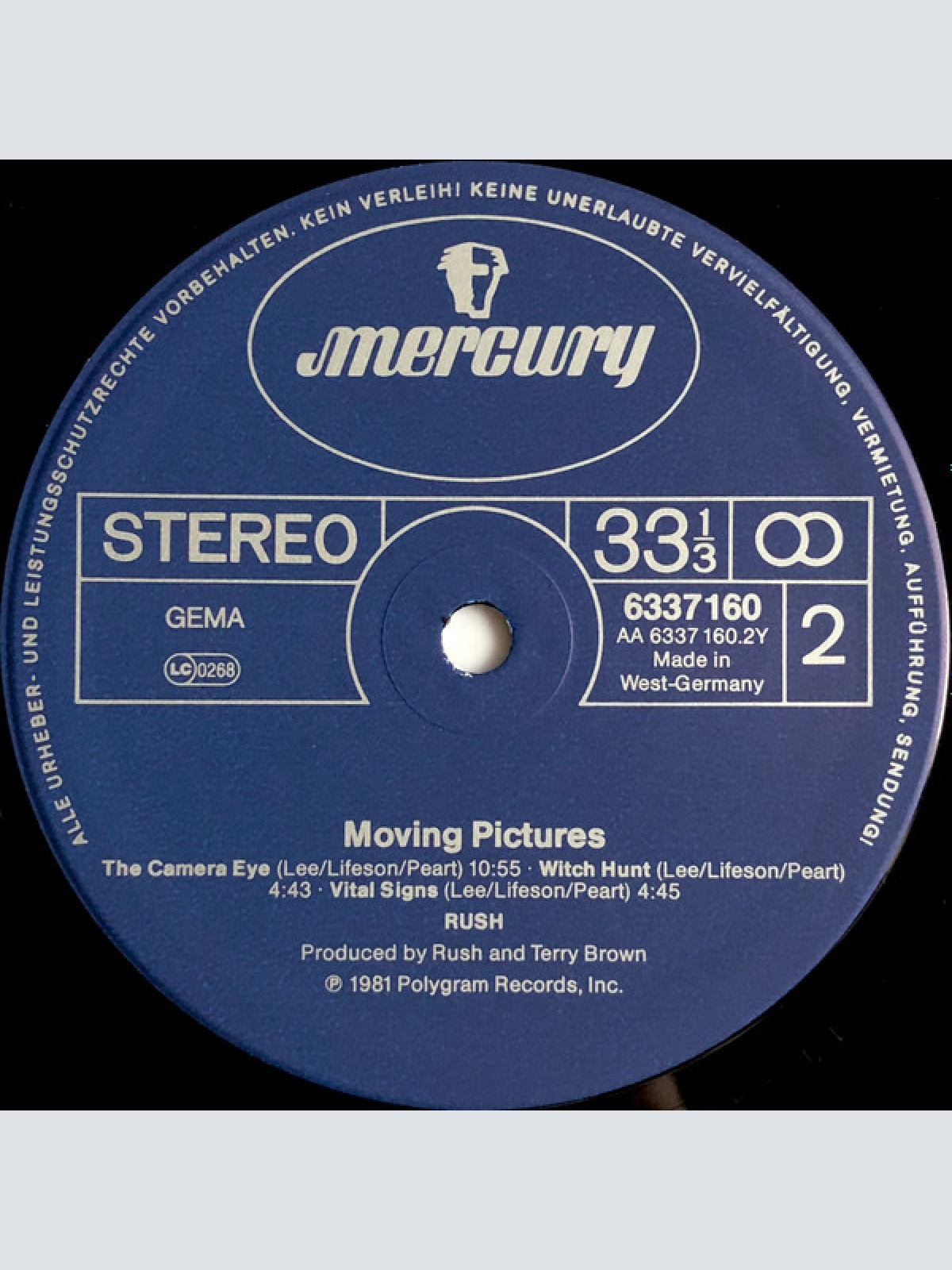 Vinyl / Rush - Moving Pictures