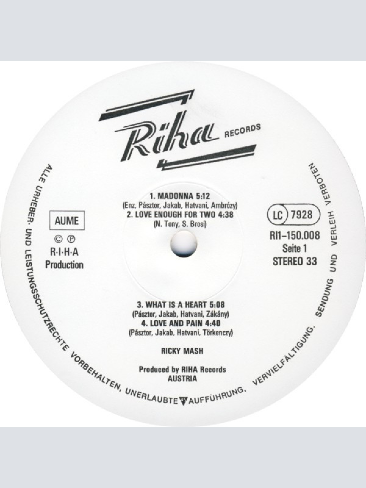 Vinyl / Ricky Mash - With Madonna And All The Dance Hits