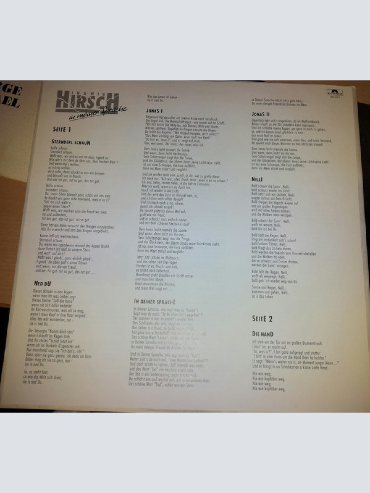 Vinyl / Ludwig Hirsch - In Meiner Sprache