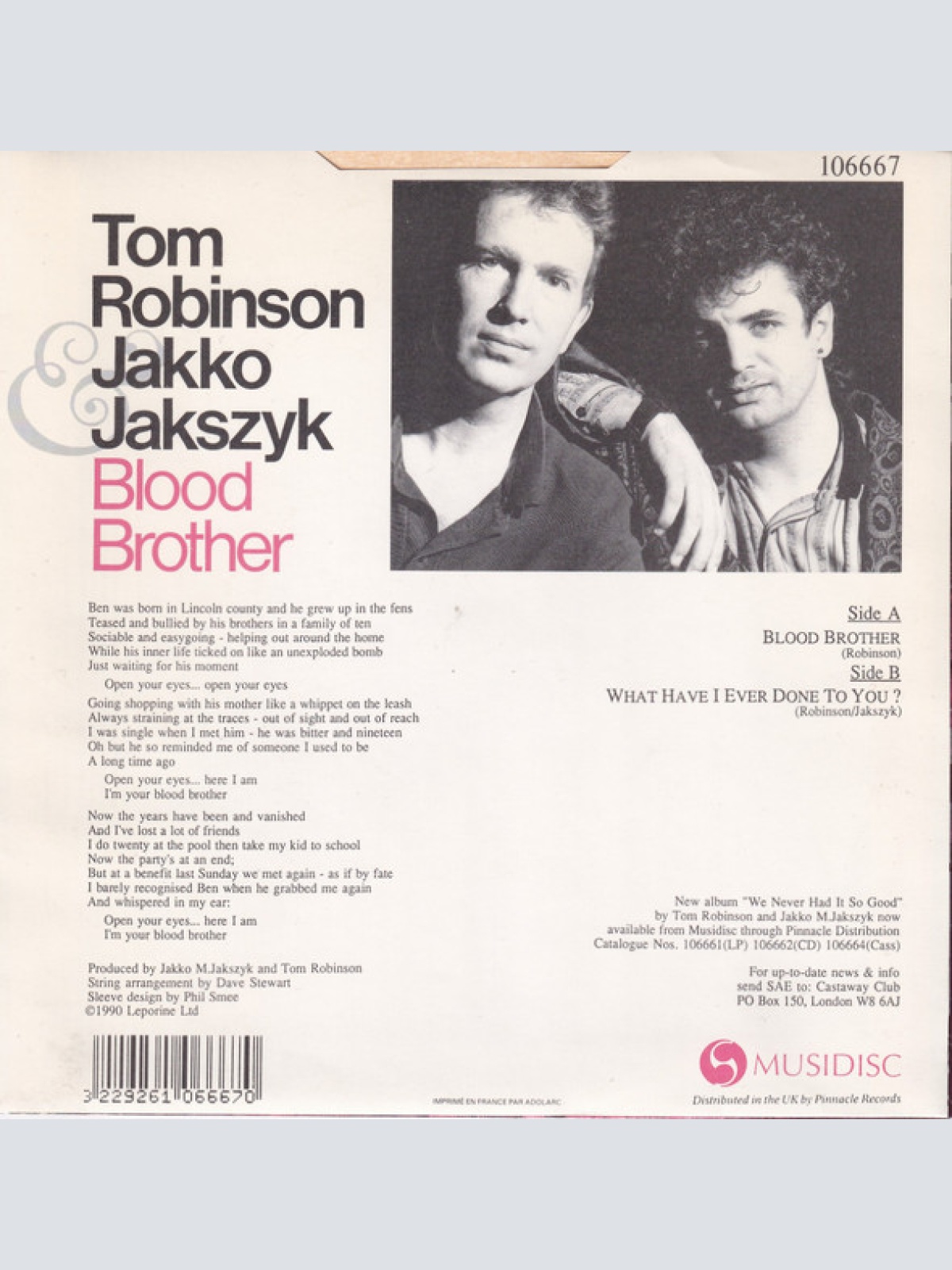 Vinyl / Tom Robinson & Jakko Jakszyk* - Blood Brother