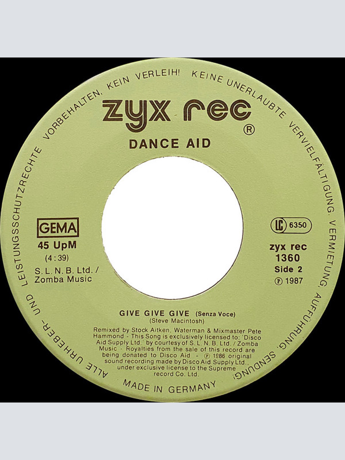 Vinyl / Dance Aid - Give Give Give