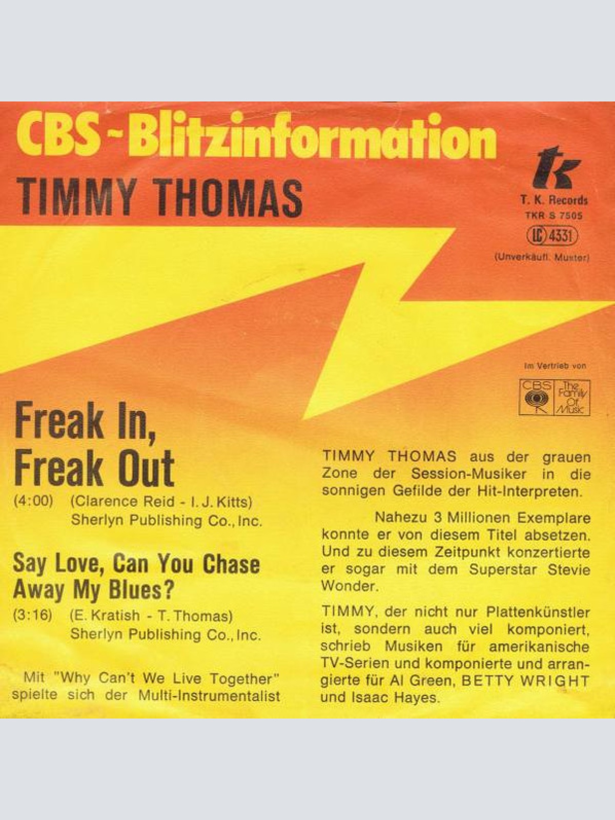 Vinyl / Timmy Thomas - Freak In, Freak Out