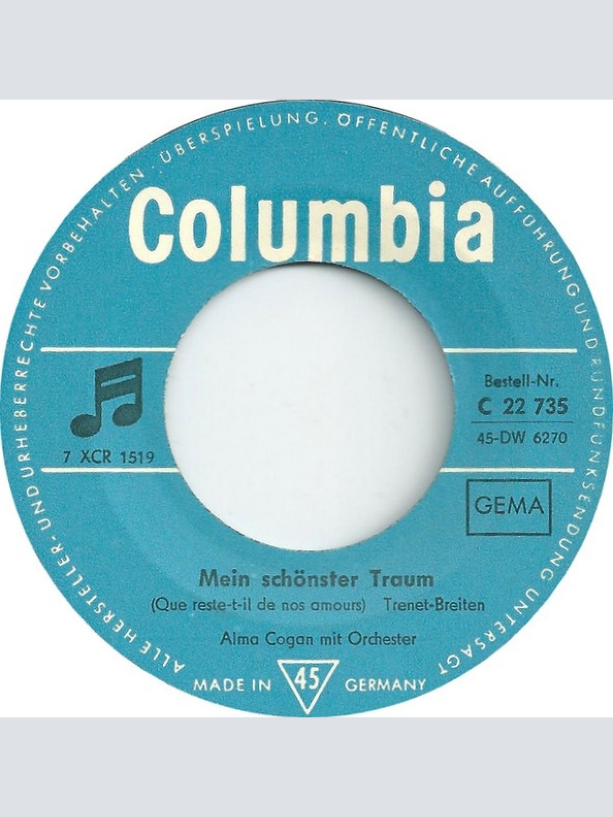 Vinyl / Alma Cogan - Tennessee-Waltz