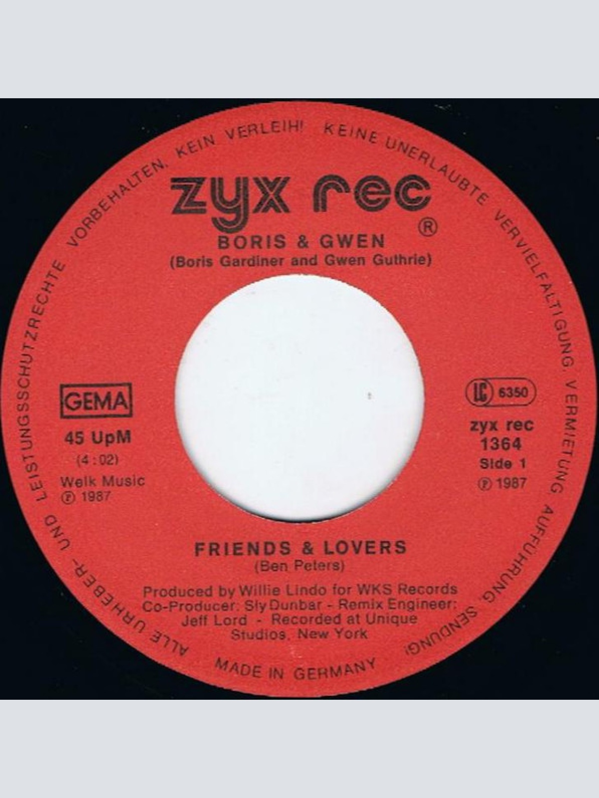 Vinyl / Boris* & Gwen* - Friends & Lovers