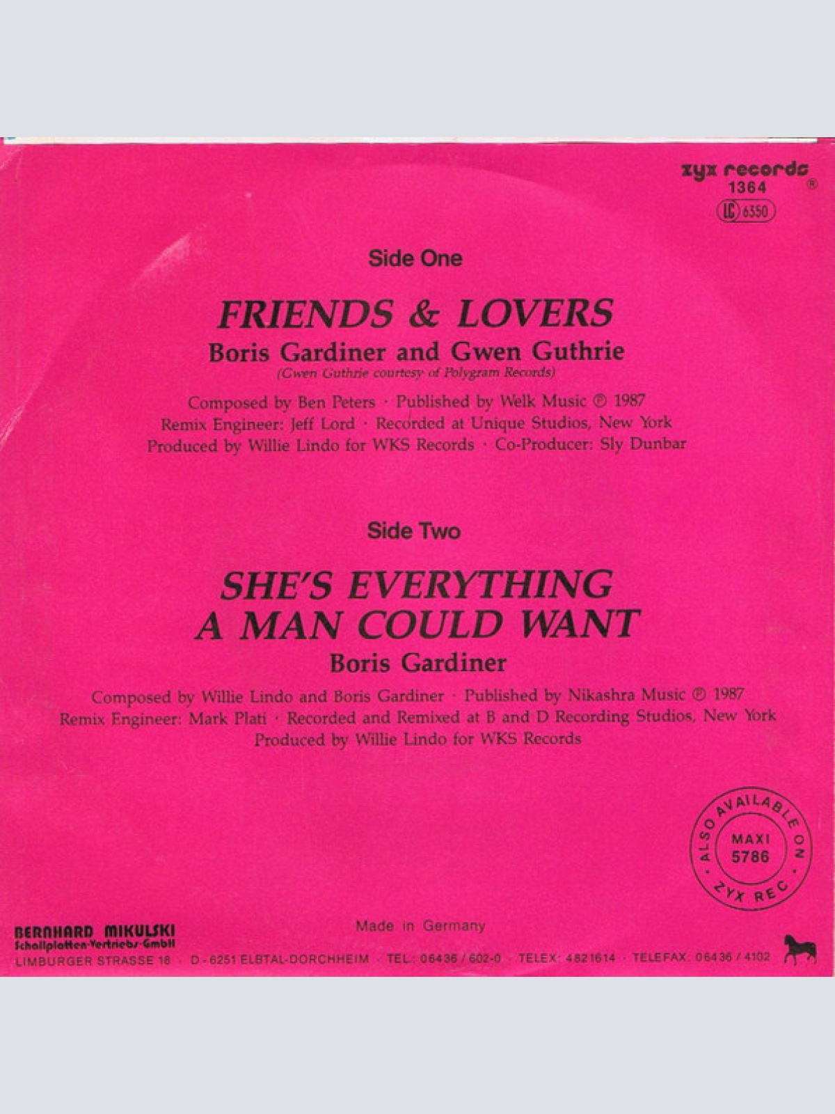 Vinyl / Boris* & Gwen* - Friends & Lovers