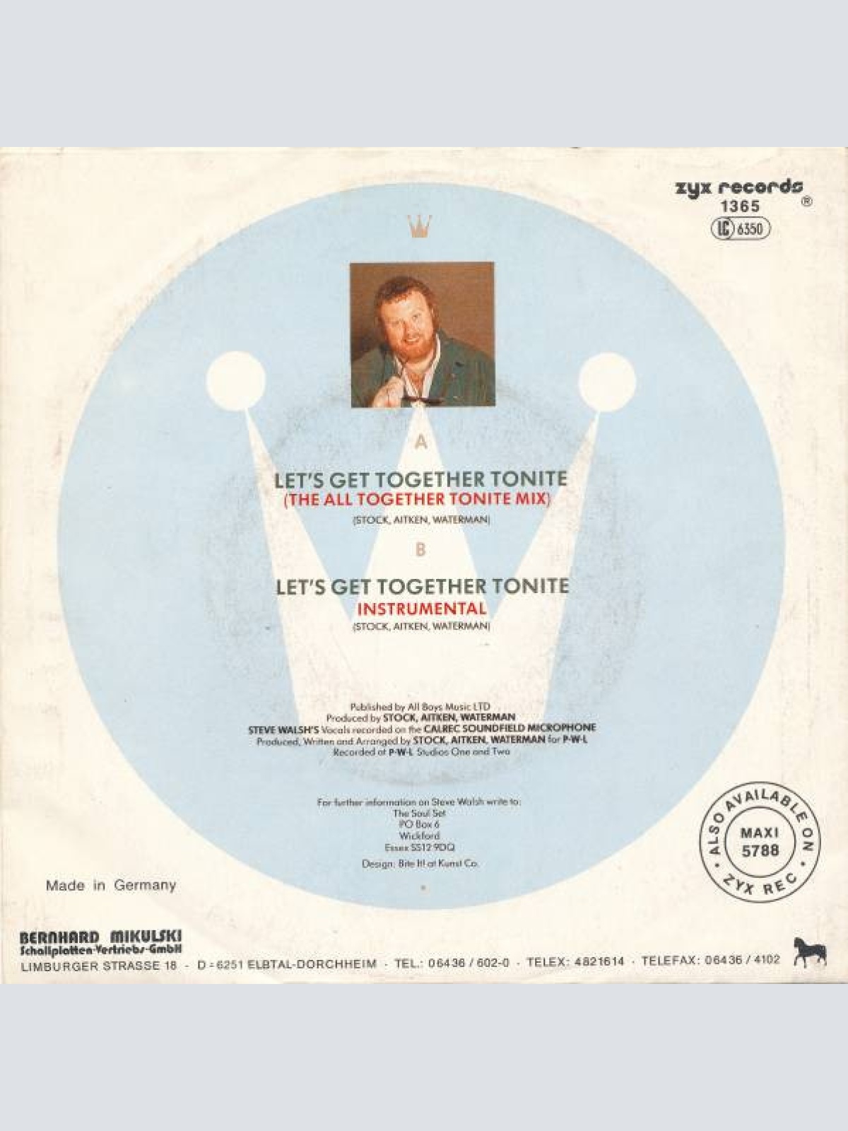 Vinyl / Steve Walsh (2) - Let's Get Together Tonite