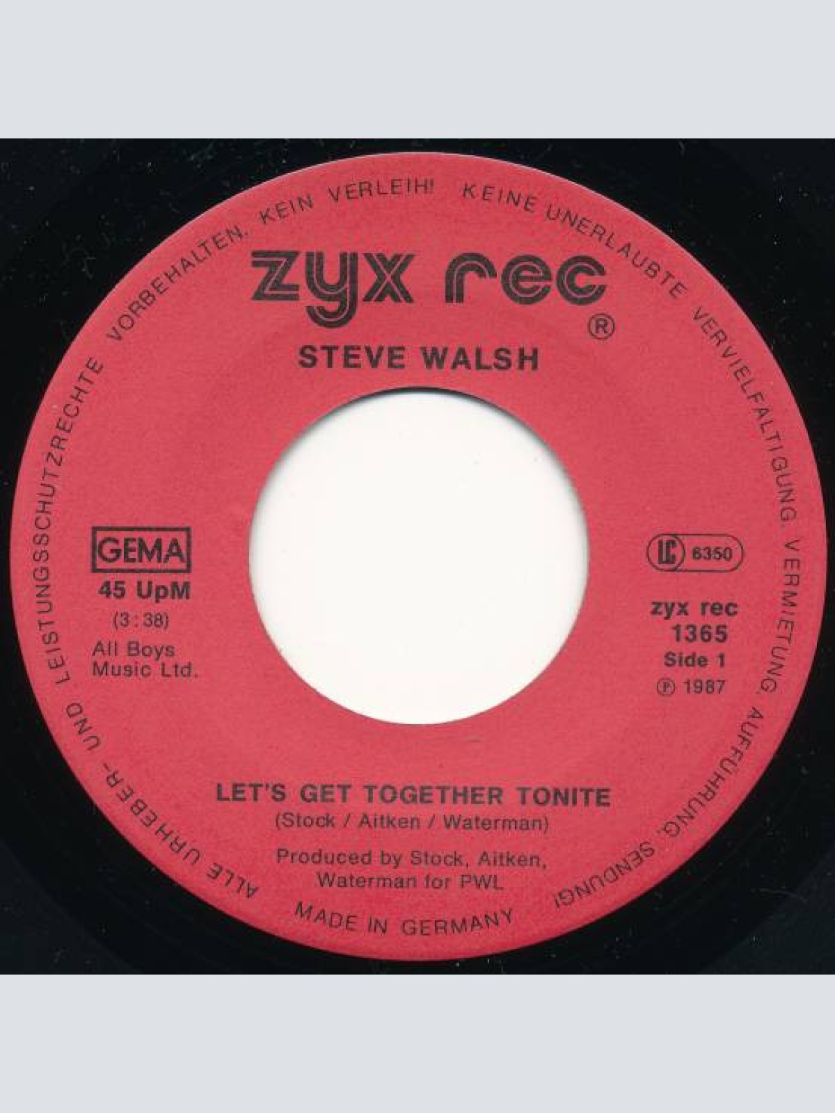 Vinyl / Steve Walsh (2) - Let's Get Together Tonite