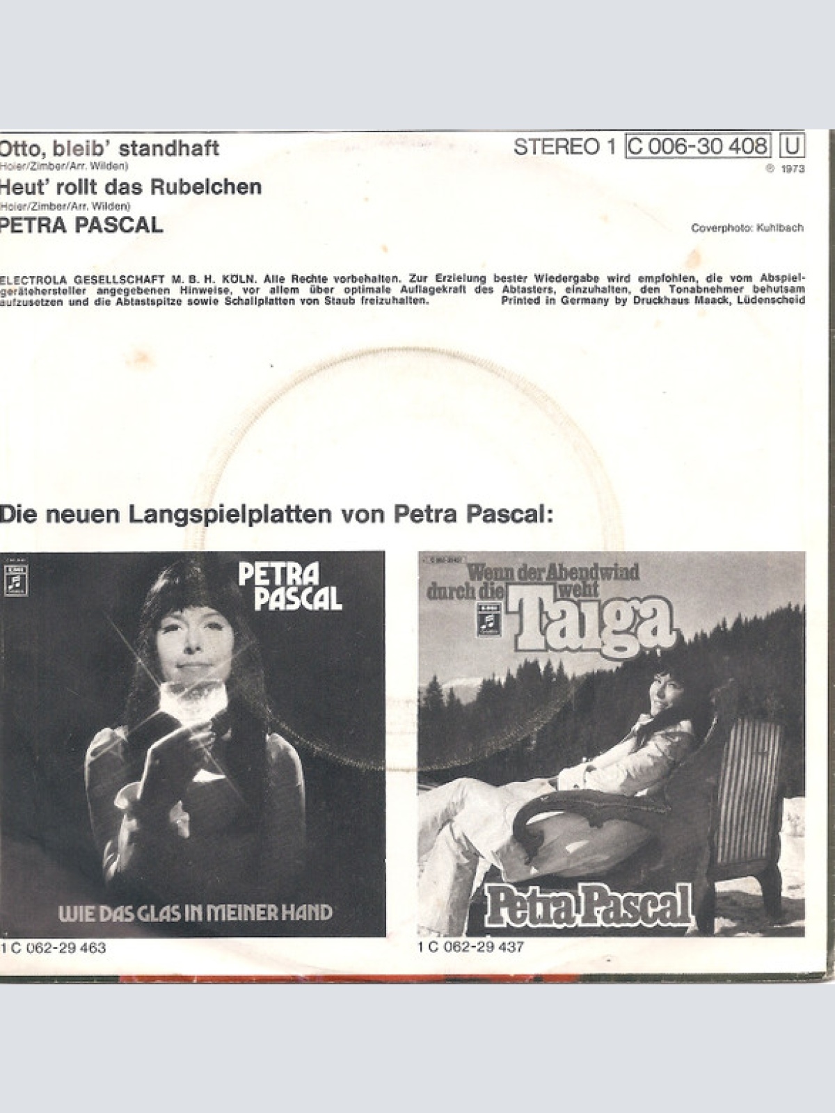 Vinyl / Petra Pascal - Otto, Bleib Standhaft