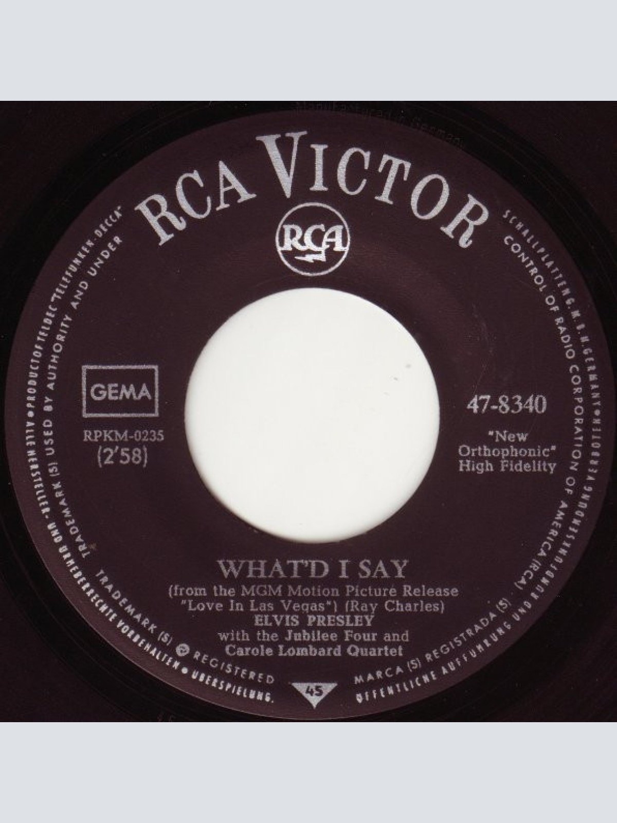 Vinyl / Elvis* - Viva Las Vegas / What'd I Say