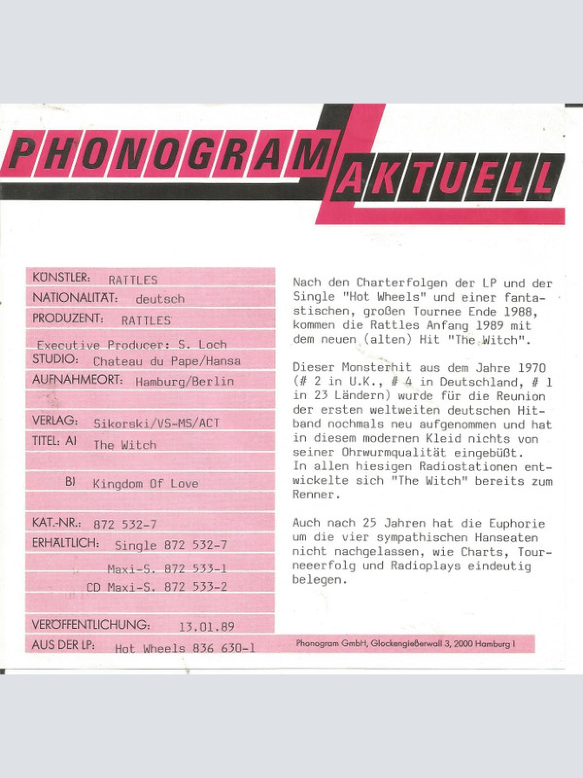 Vinyl / Rattles* - The Witch