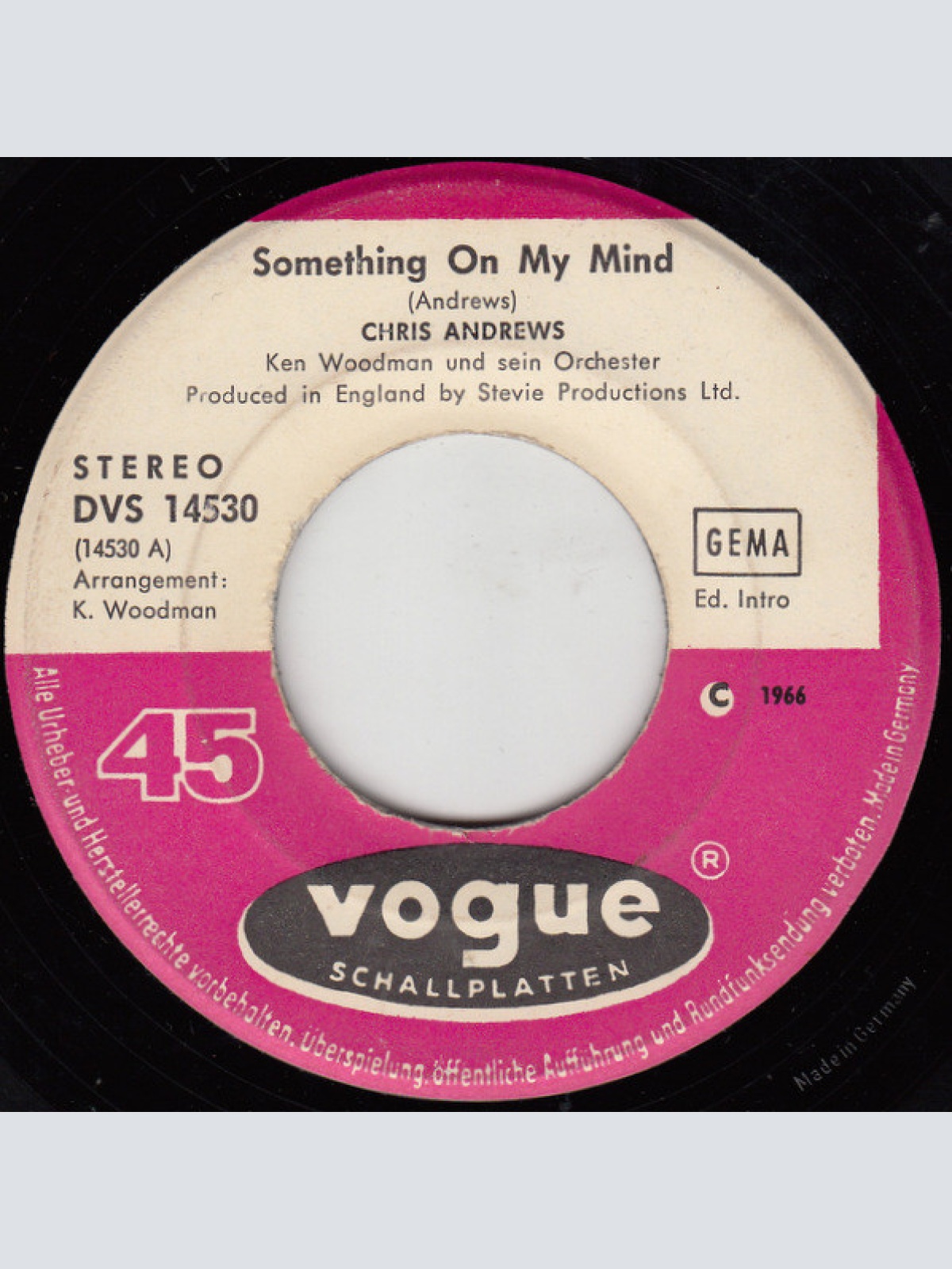 Vinyl / Chris Andrews (3) - Something On My Mind / Lady Oh Lady