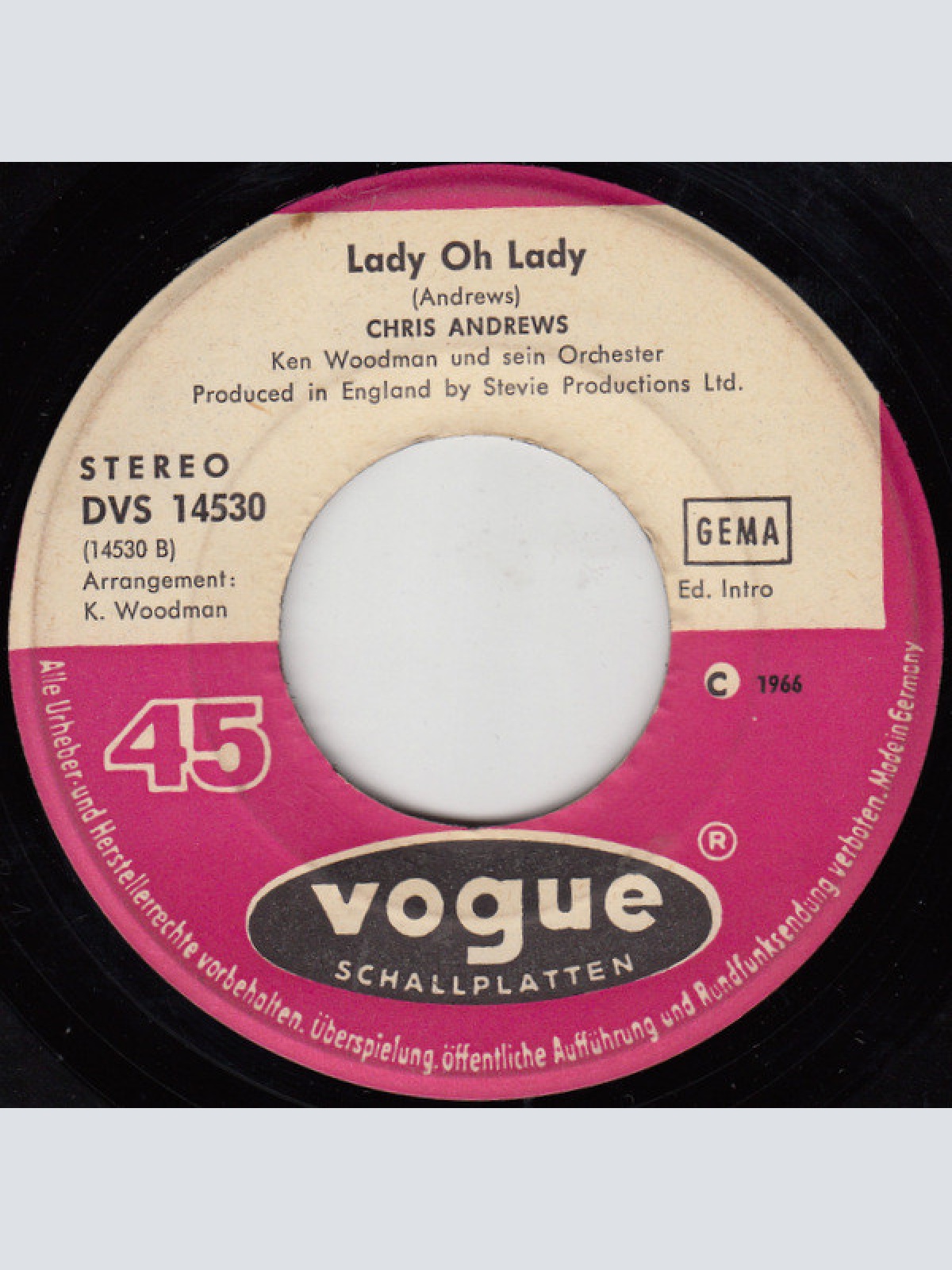 Vinyl / Chris Andrews (3) - Something On My Mind / Lady Oh Lady