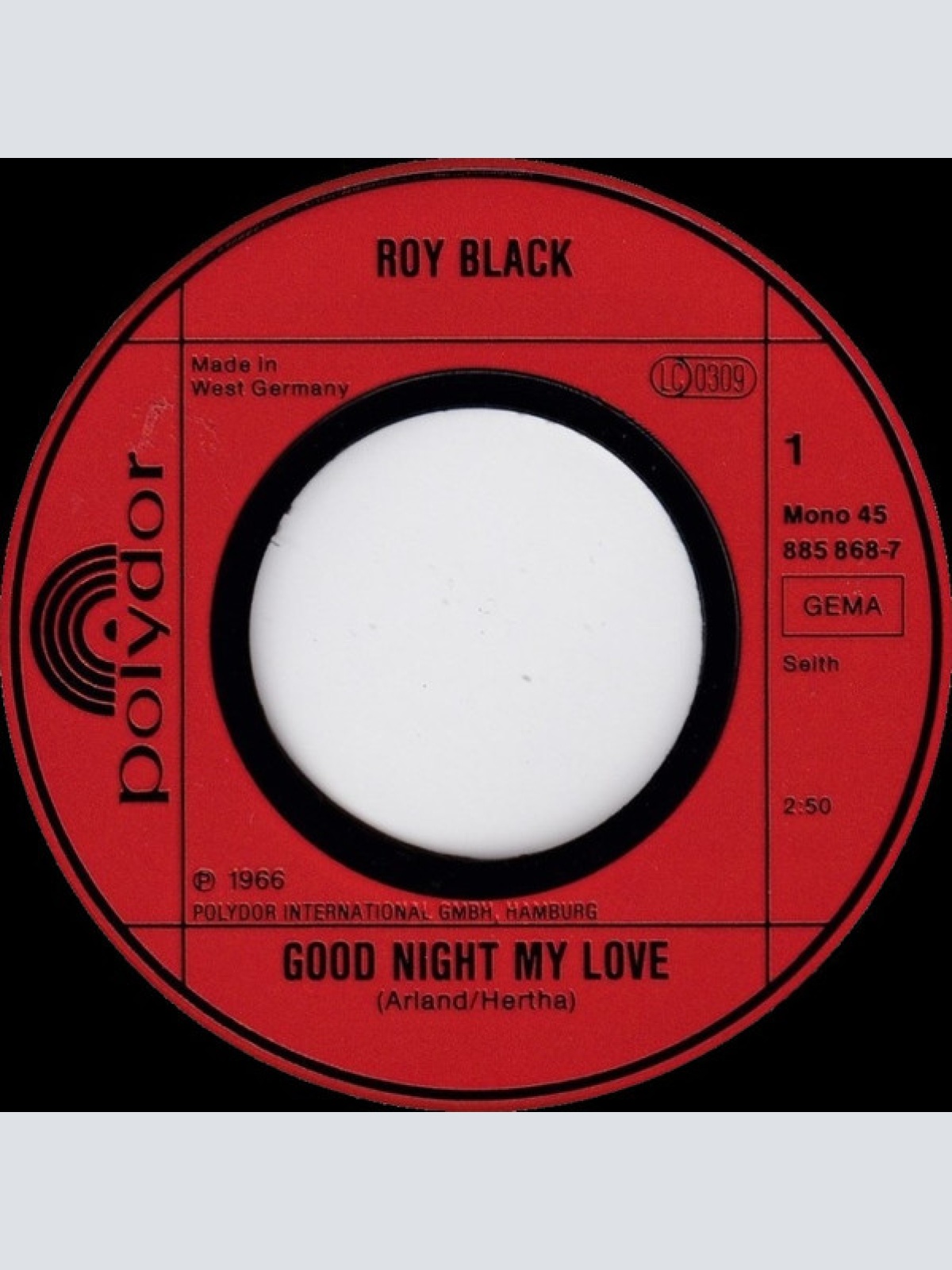 Vinyl / Roy Black - Good Night My Love / Frag Nur Dein Herz