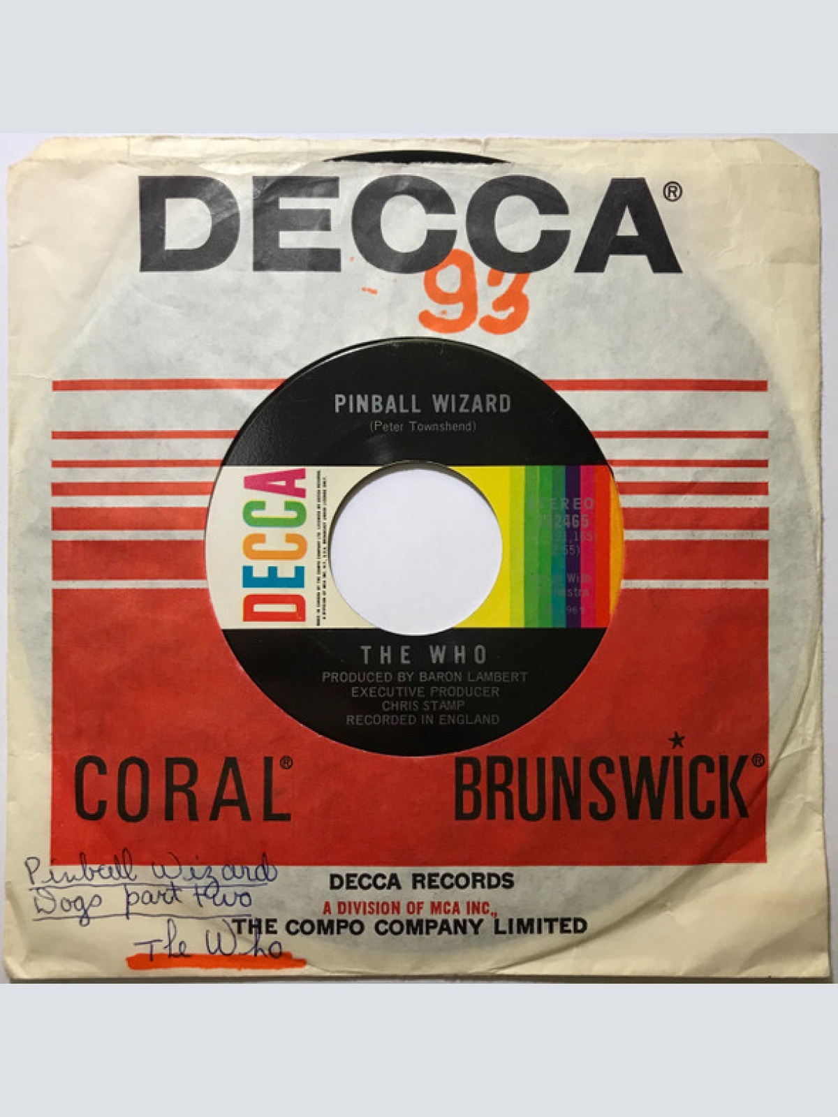 Vinyl / The Who - Pinball Wizard / Dogs Part Two