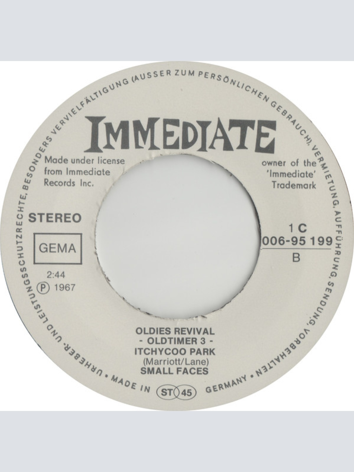 Vinyl / Small Faces - Sha La La La Lee / Itchycoo Park