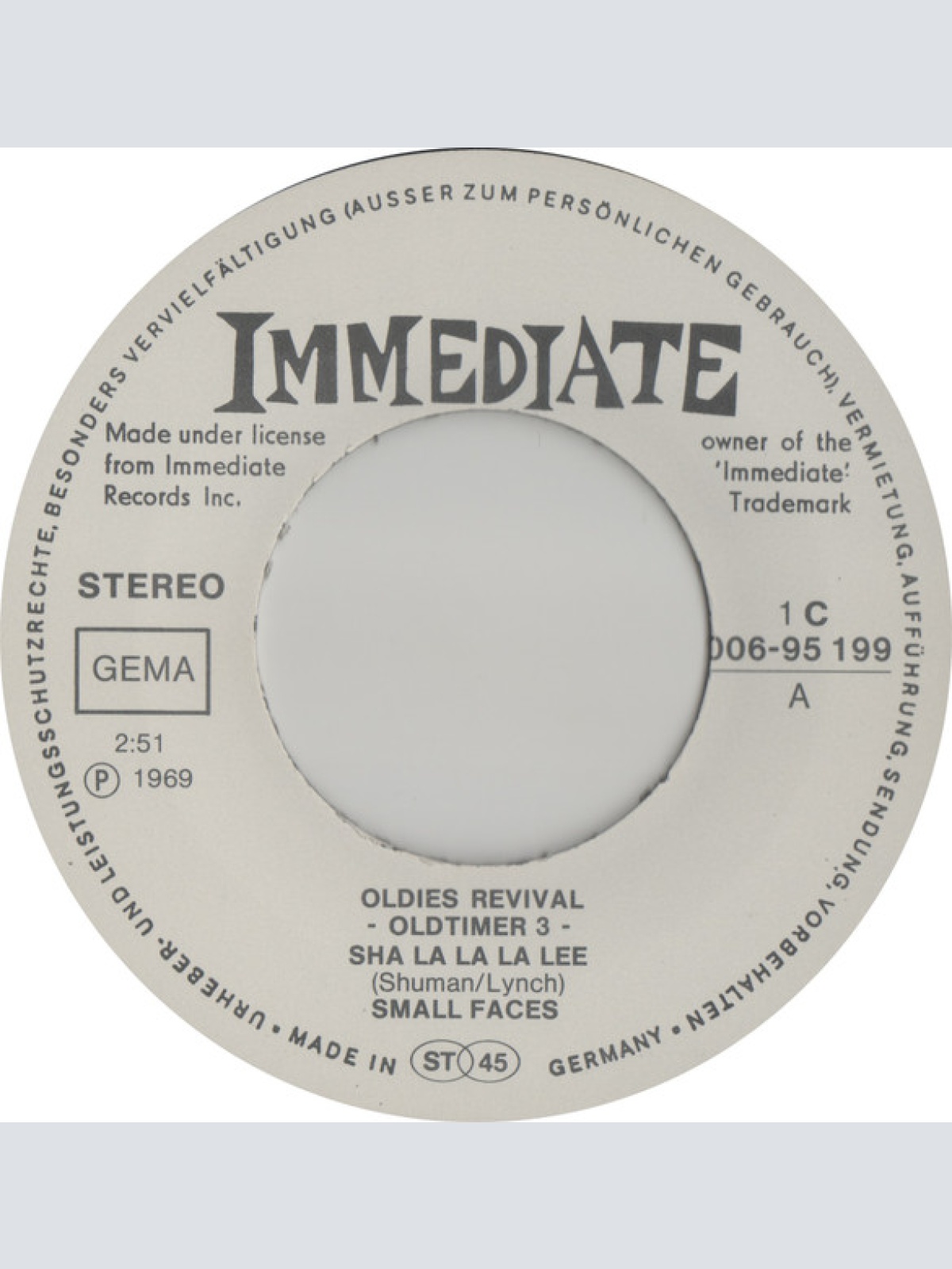 Vinyl / Small Faces - Sha La La La Lee / Itchycoo Park