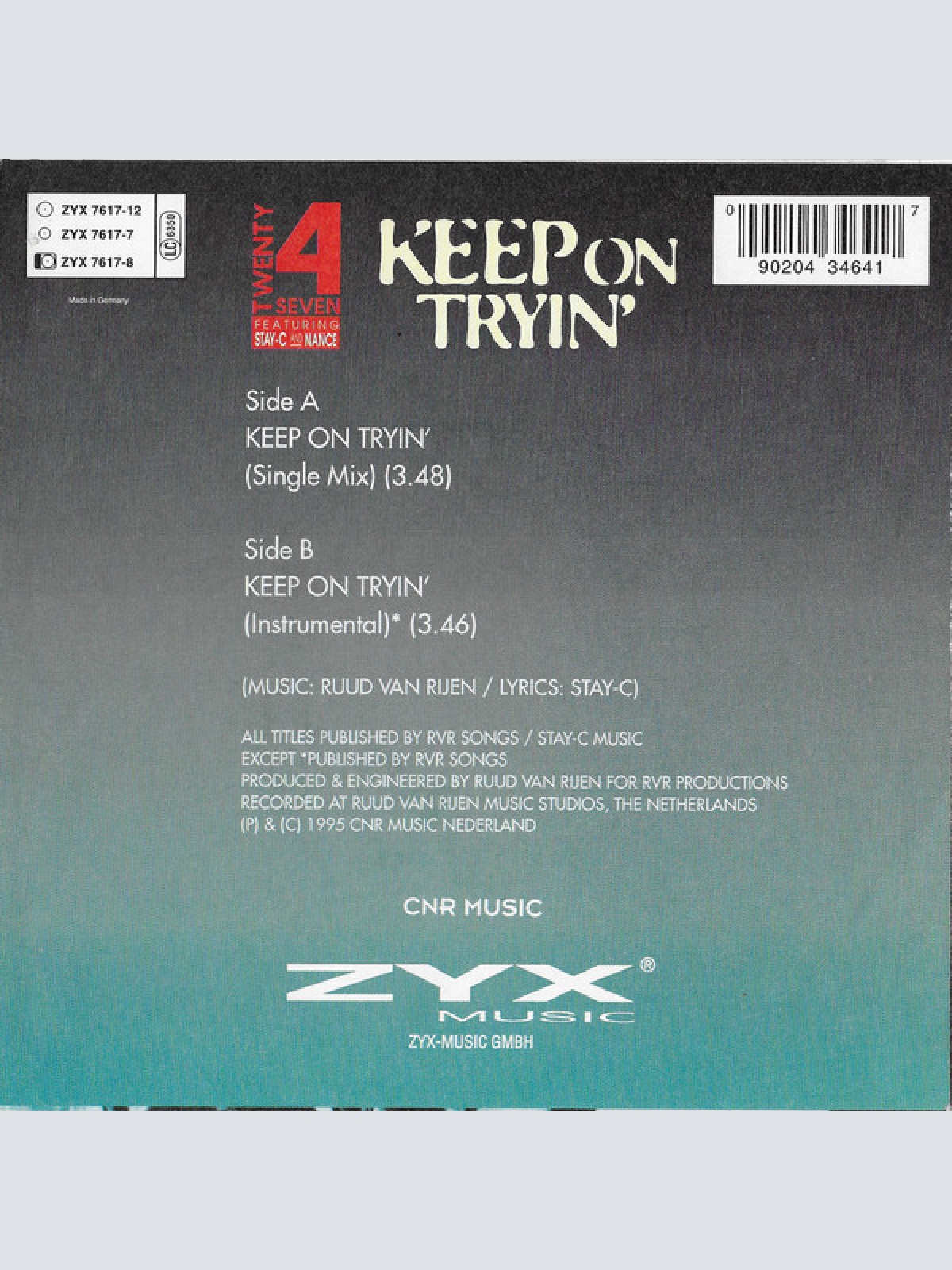 Vinyl / Twenty 4 Seven Featuring Stay-C And Nance - Keep On Tryin'